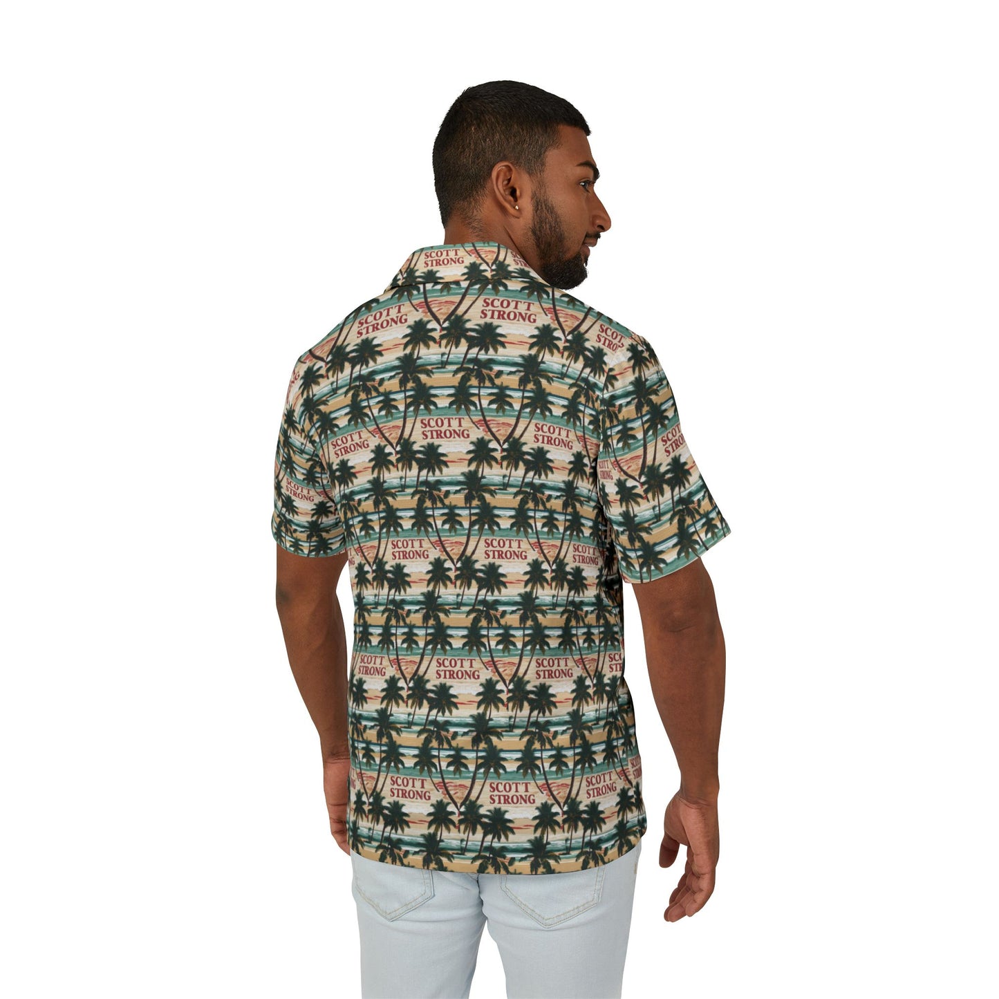 Scott Strong Men's Palm Paradise Hawaiian Shirt
