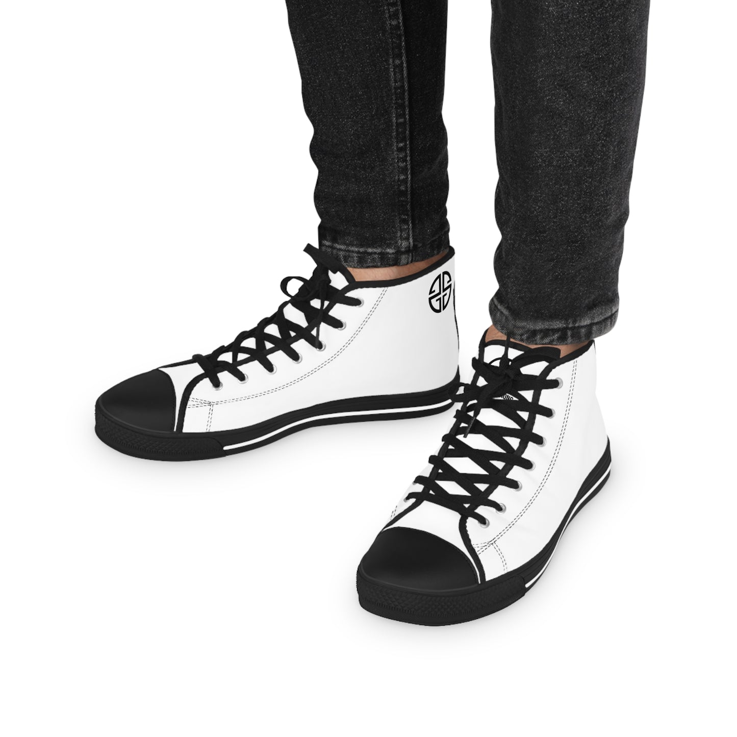 Scott Strong Signature Seal Men's High Top Sneakers (White/Black)