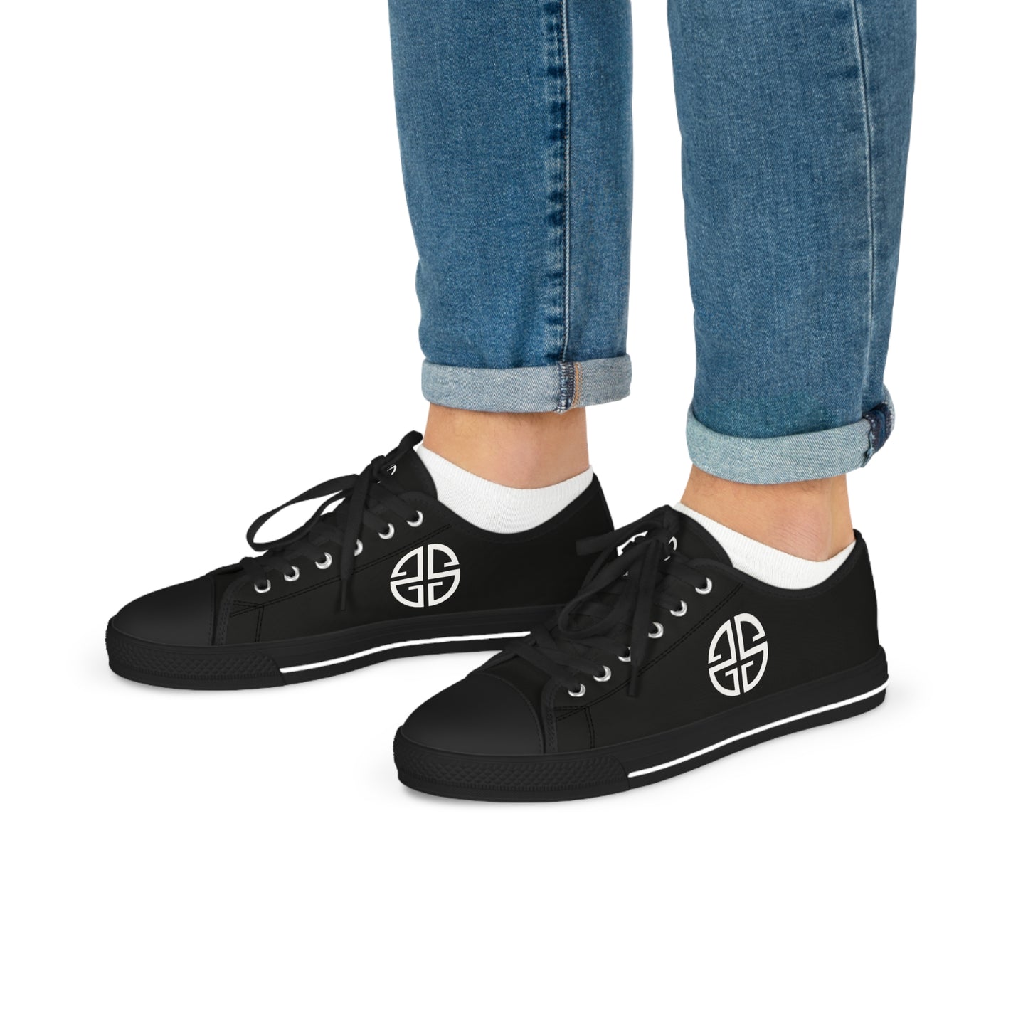 Scott Strong Signature Seal Low Top Men's Sneakers (Black/White)