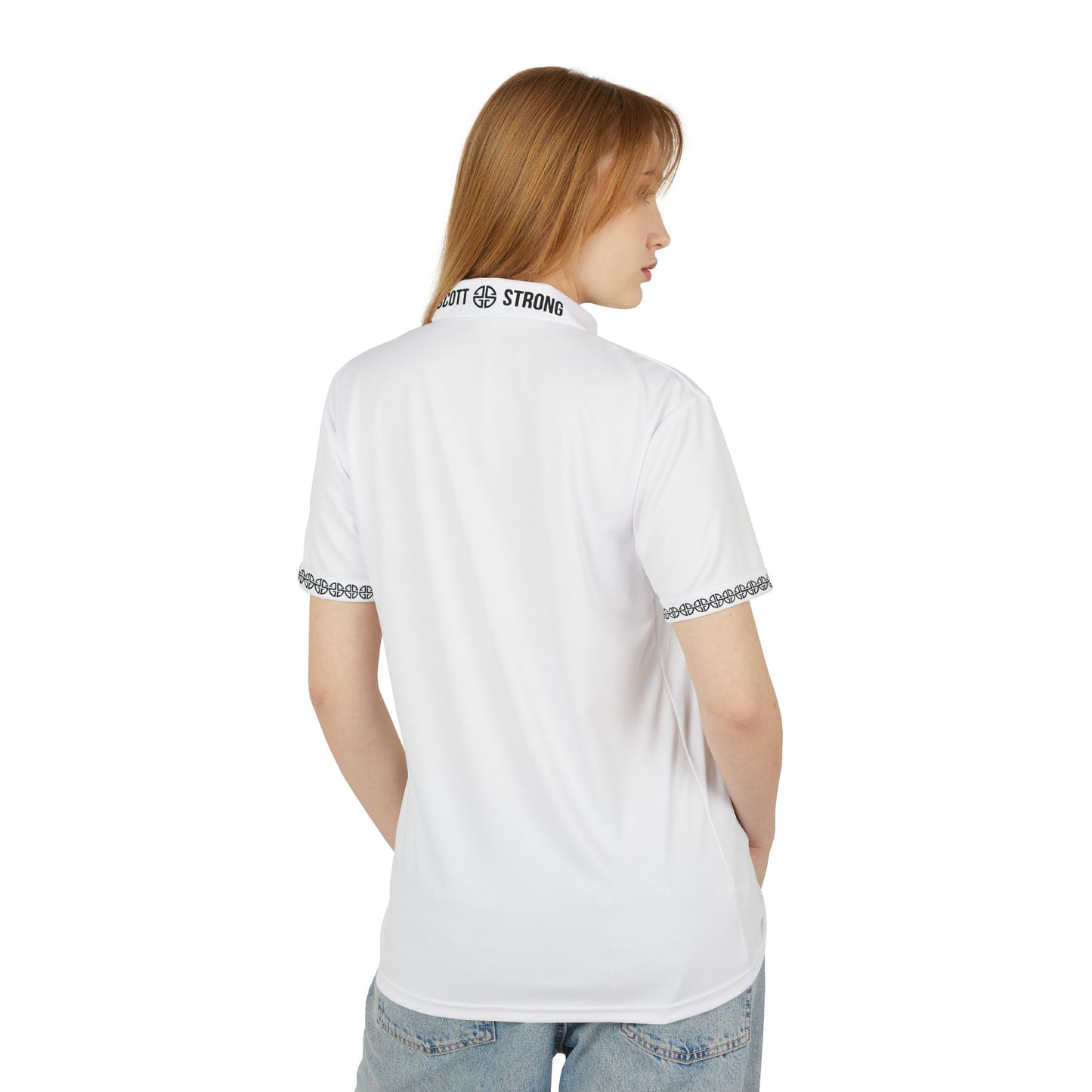 Scott Strong Signature Seal Unisex Polo Shirt (White)