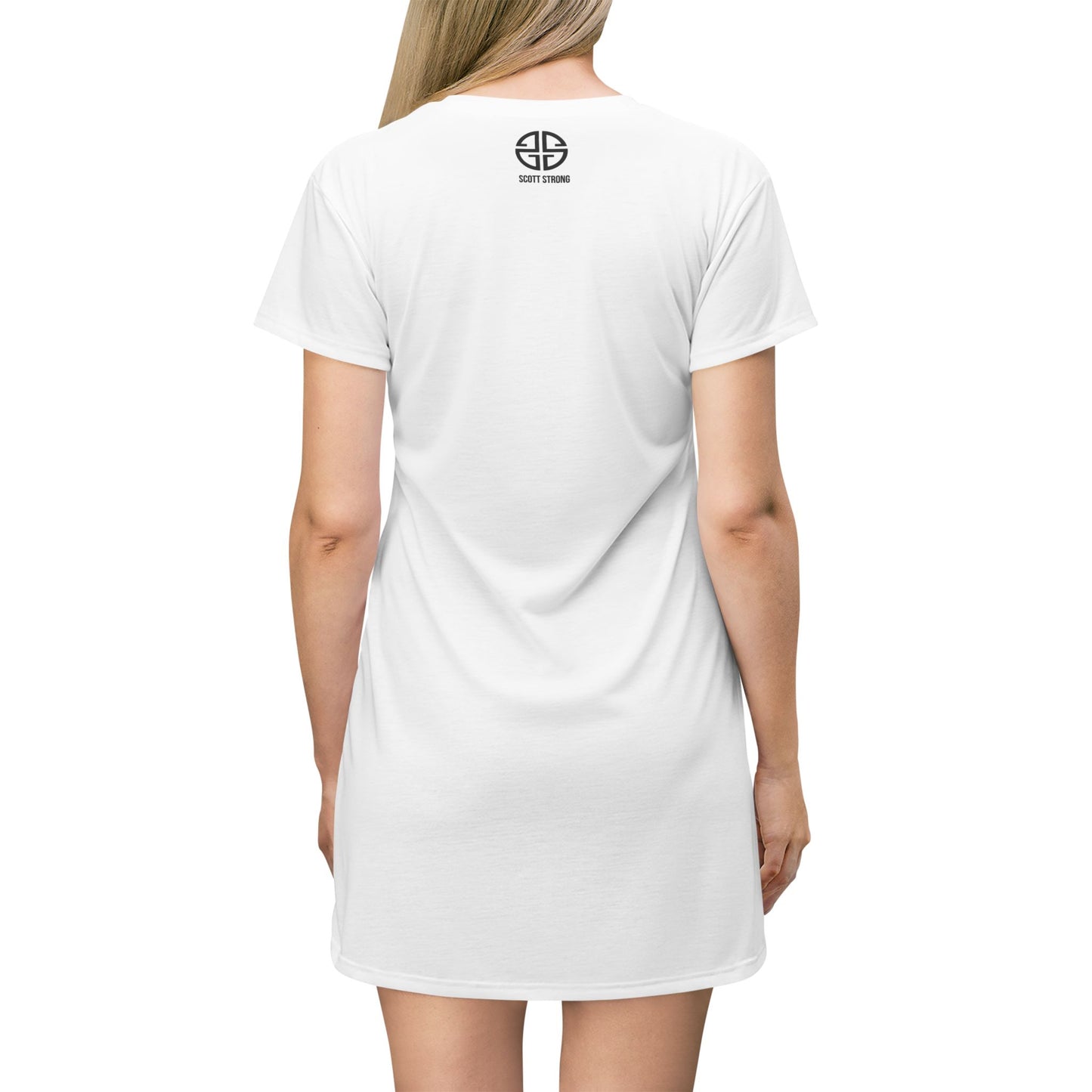 Scott Strong Bleeding Heart T-Shirt Dress (White)