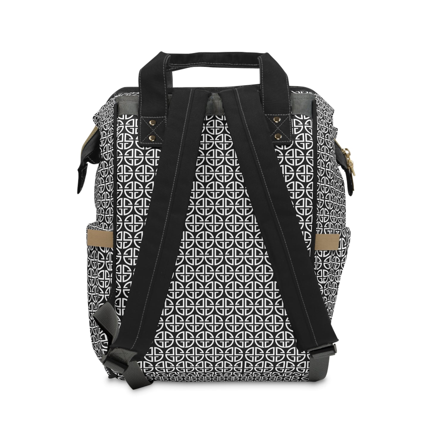 Scott Strong Cross-Print Diaper Backpack (Black)