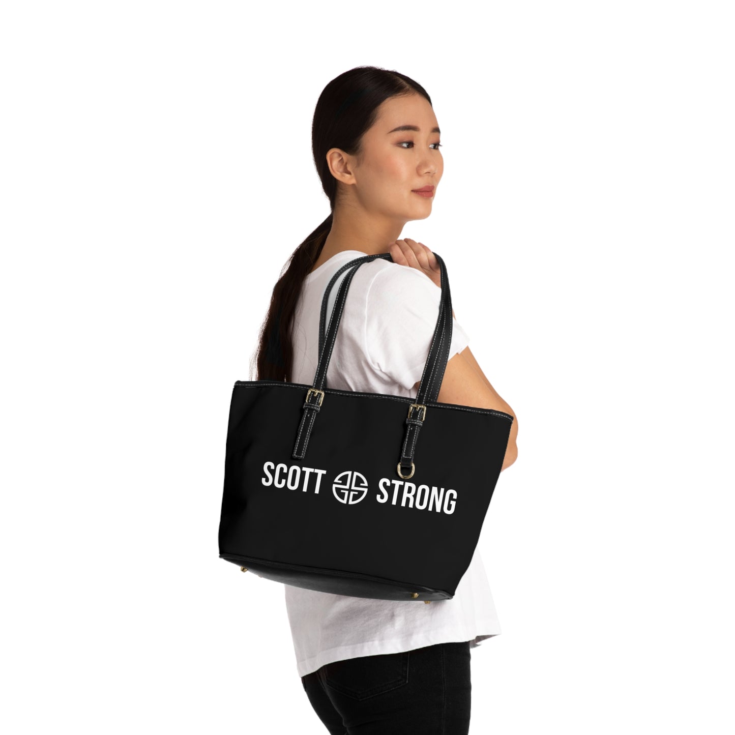 Scott Strong Signature Vegan Leather Shoulder Bag (Black)