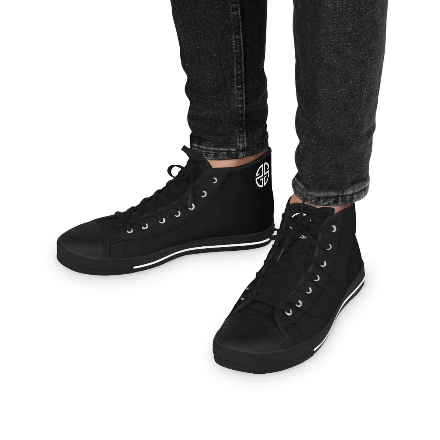 Scott Strong Signature Seal Men's High Top Sneakers (Black/White)