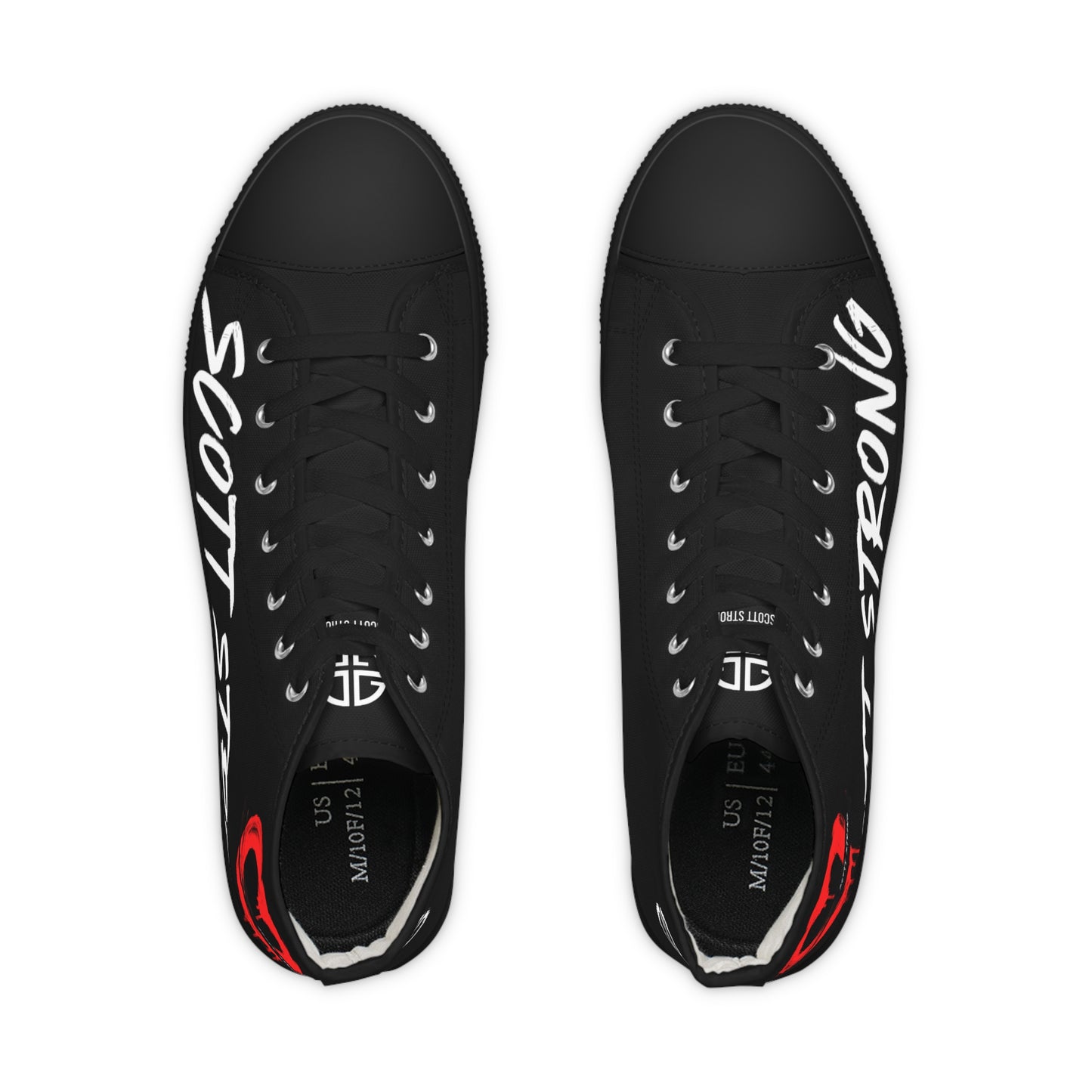 Scott Strong Bleeding Heart Graffiti Men's High Top Sneakers (Black)