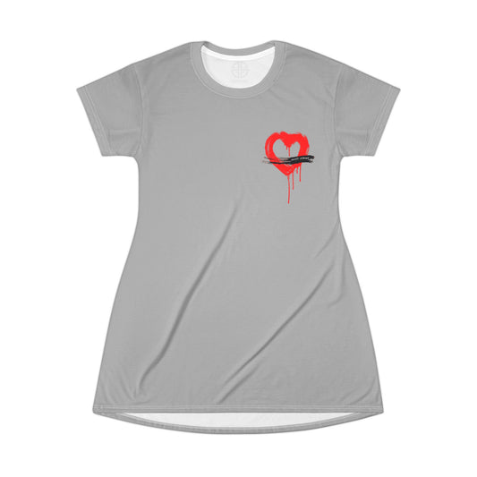 Scott Strong Bleeding Heart T-Shirt Dress (Grey)