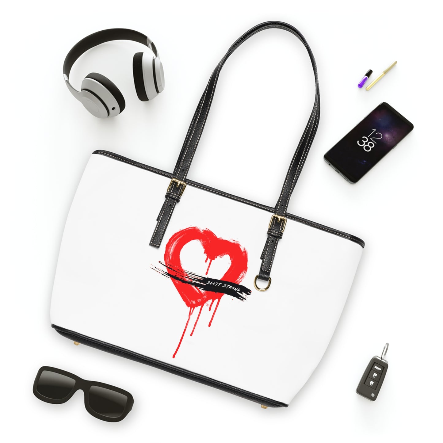 Scott Strong Bleeding Heart Shoulder Bag (White)