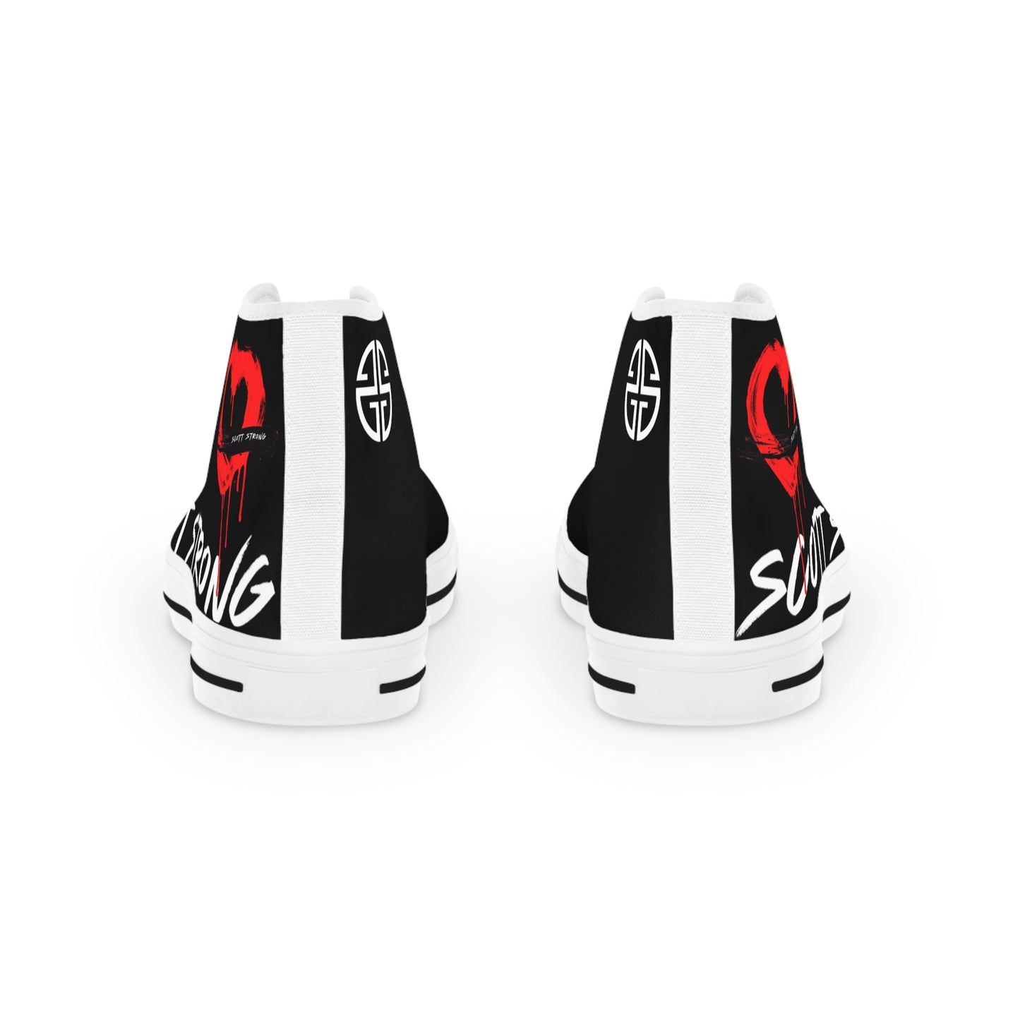 Scott Strong Bleeding Heart Graffiti Men's High Top Sneakers (Black)