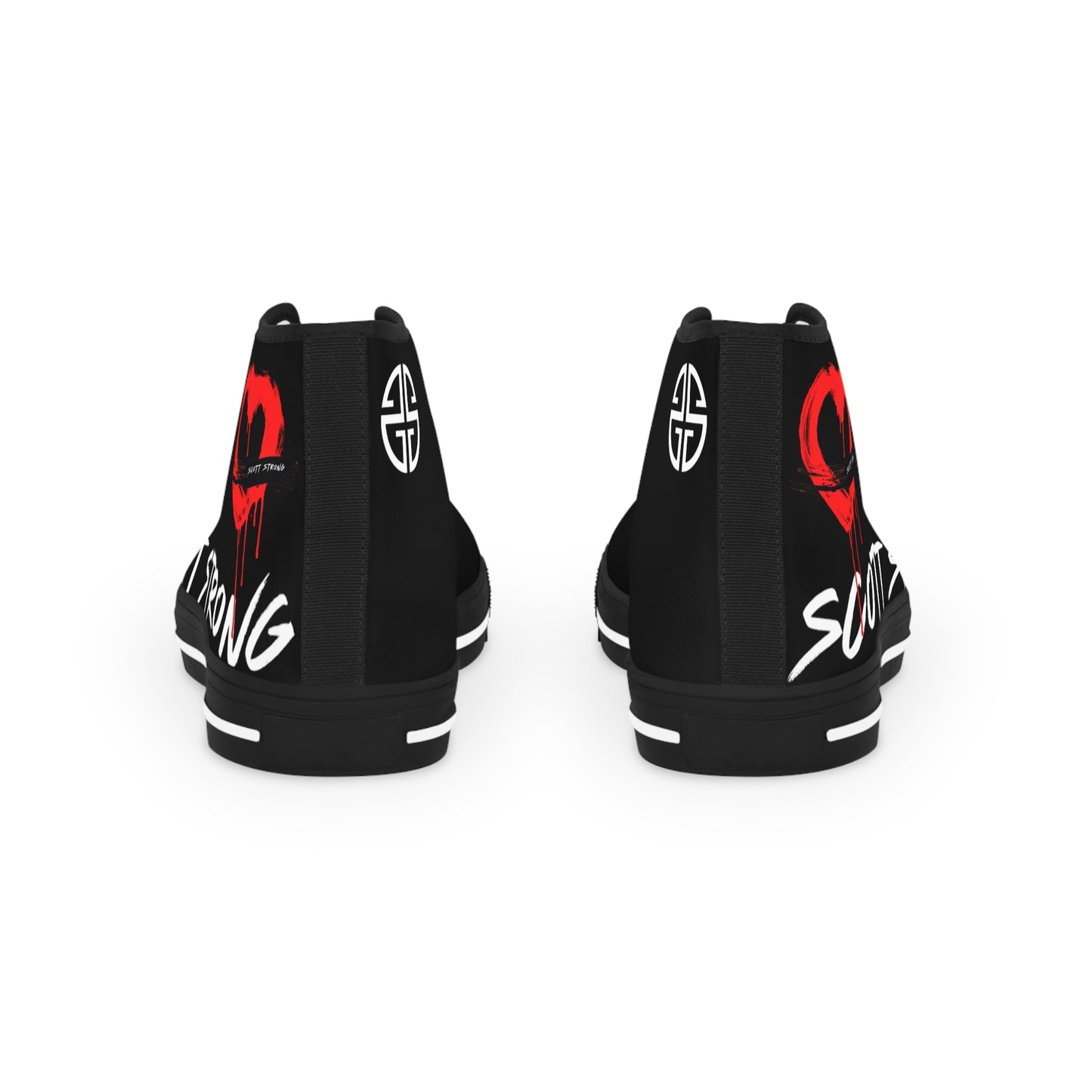 Scott Strong Bleeding Heart Graffiti Men's High Top Sneakers (Black)