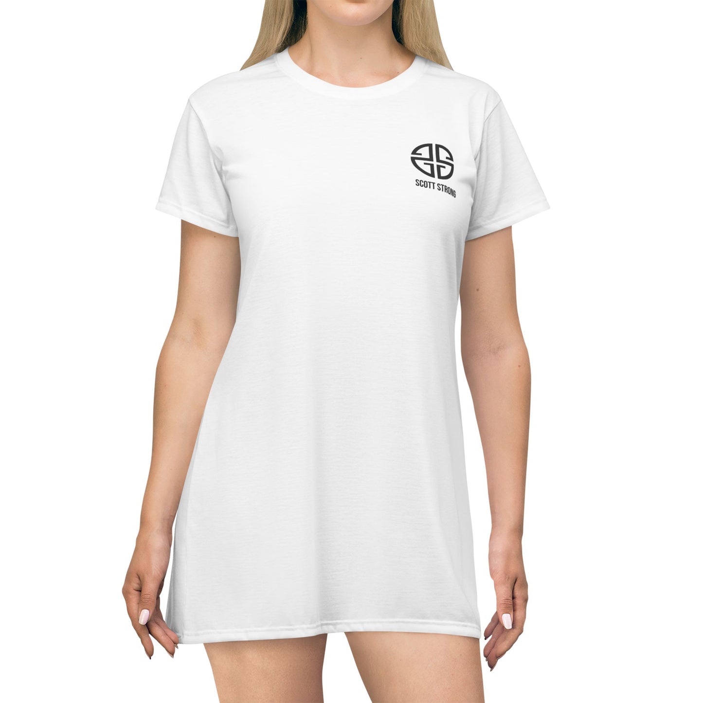 Scott Strong Signature Seal T-Shirt Dress (White)