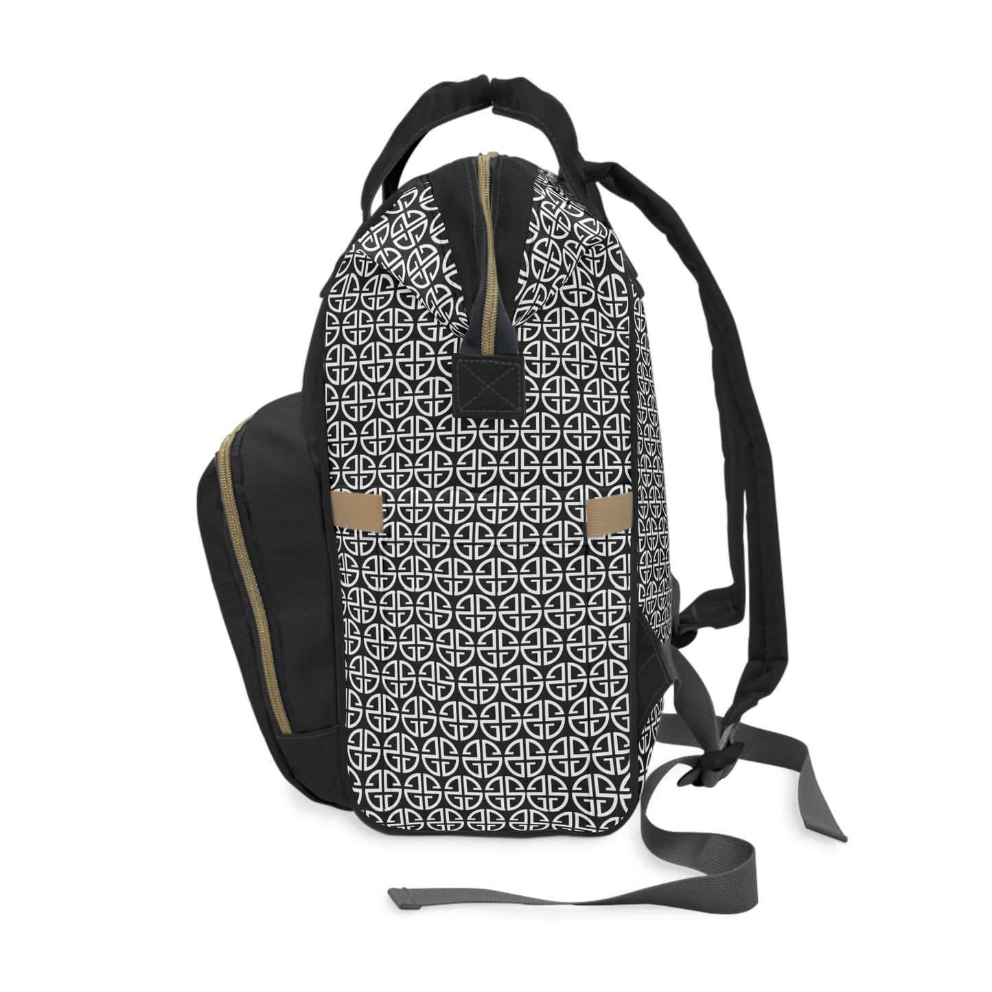 Scott Strong Cross-Print Diaper Backpack (Black)