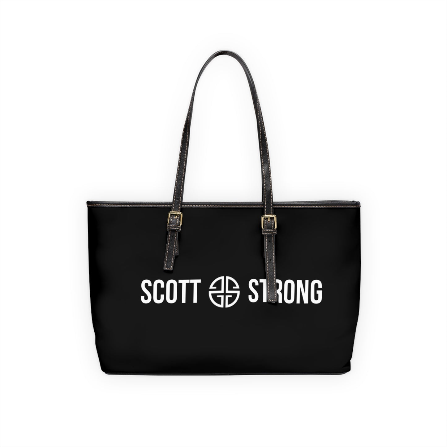 Scott Strong Signature Vegan Leather Shoulder Bag (Black)