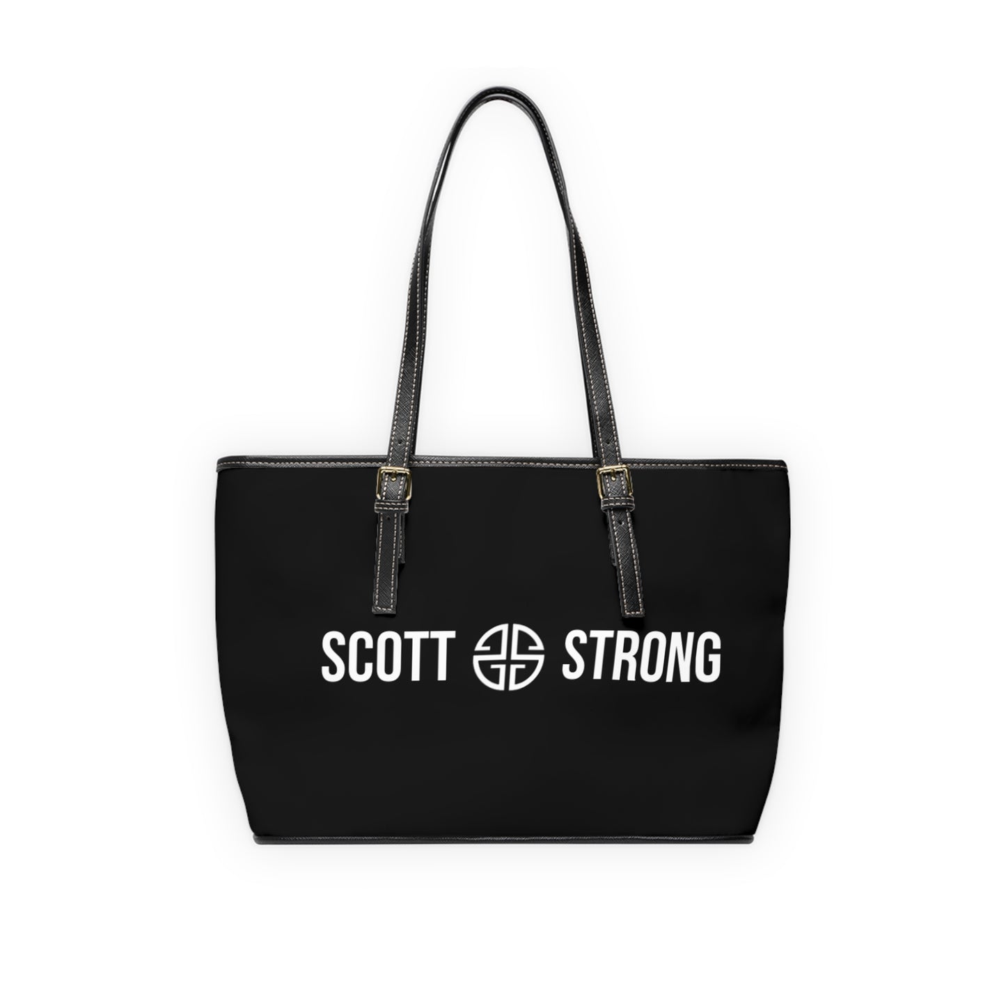 Scott Strong Signature Vegan Leather Shoulder Bag (Black)