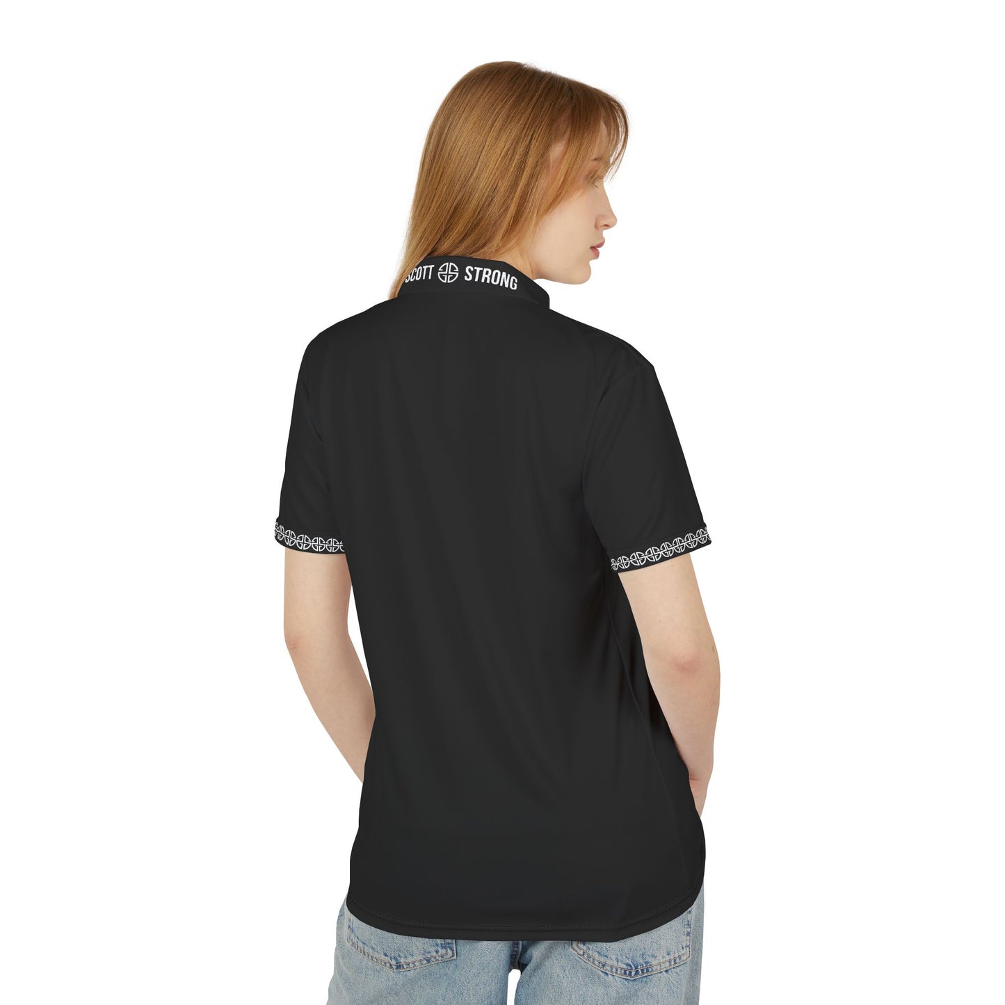 Scott Strong Signature Seal Unisex Polo Shirt (Black)