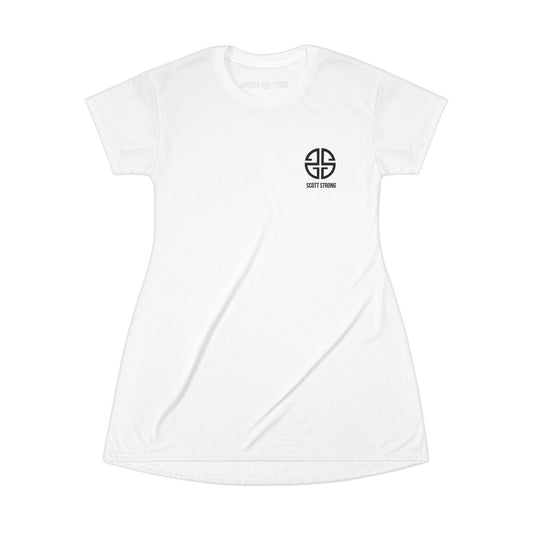 Scott Strong Signature Seal T-Shirt Dress (White)
