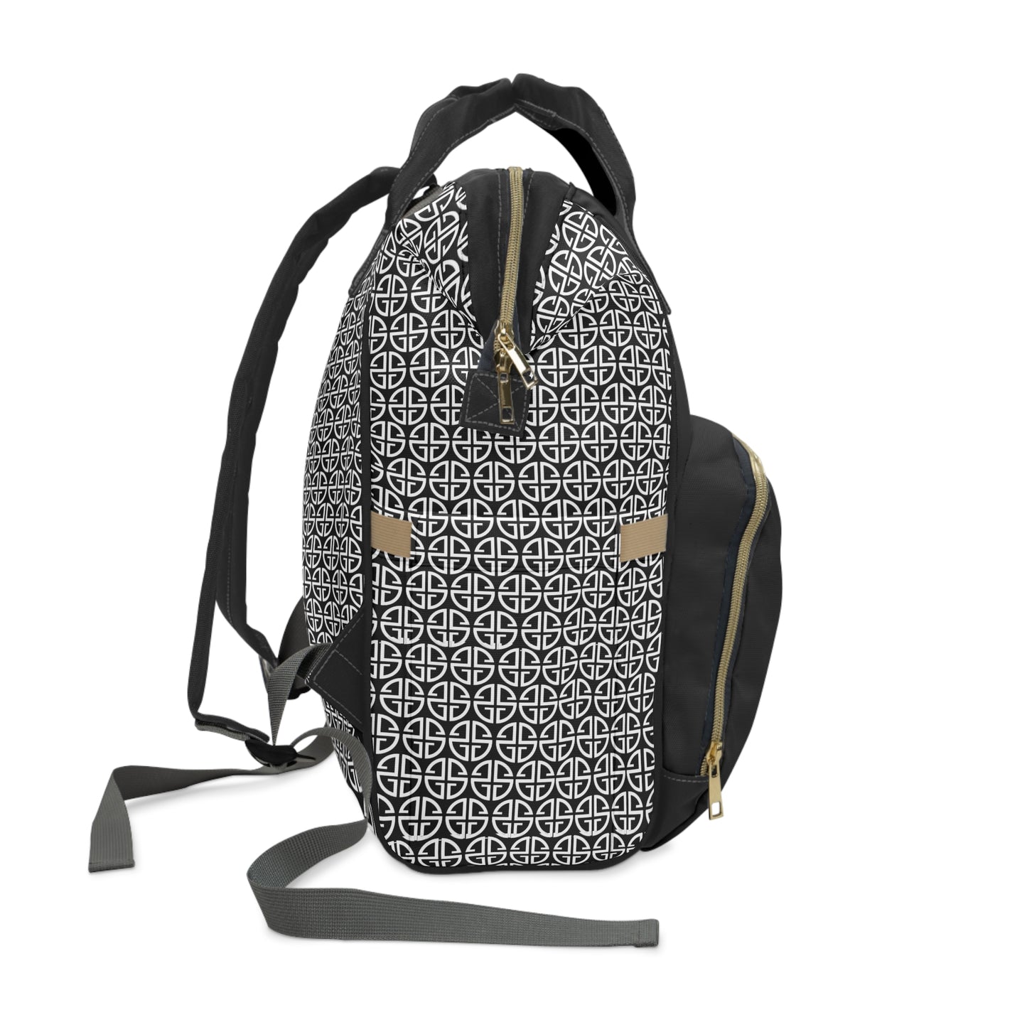 Scott Strong Cross-Print Diaper Backpack (Black)