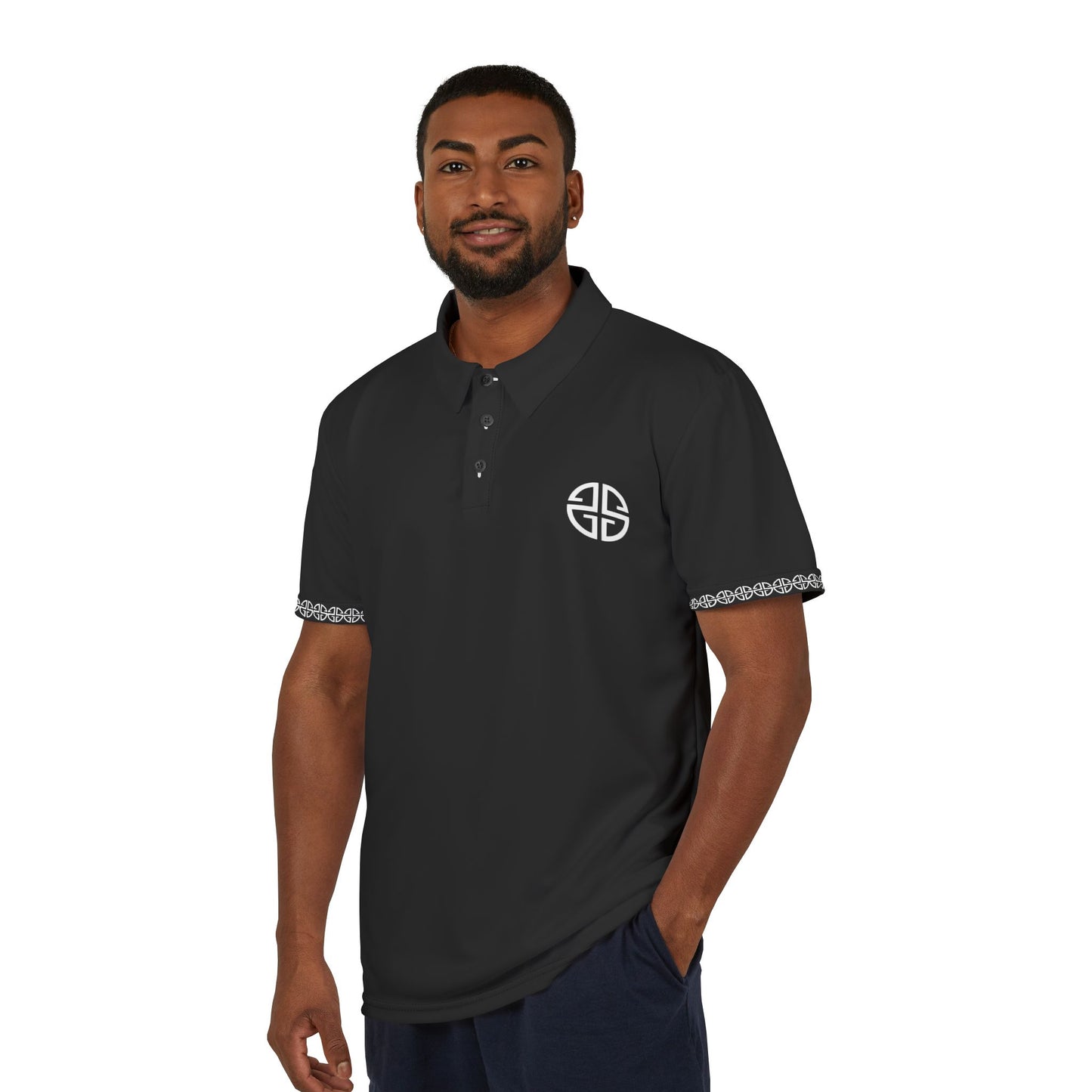 Scott Strong Signature Seal Unisex Polo Shirt (Black)