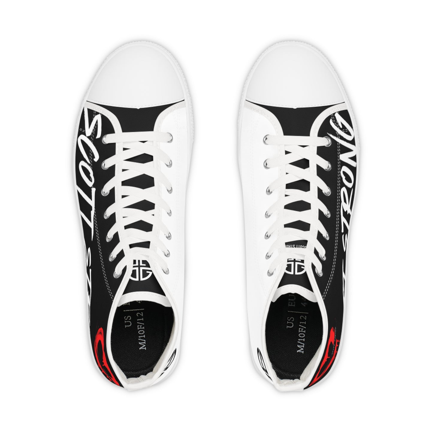 Scott Strong Graffiti High Top Men's Sneakers (Half & Half)