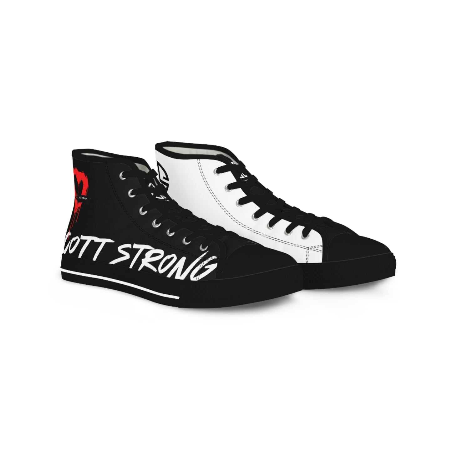 Scott Strong Graffiti High Top Men's Sneakers (Half & Half)