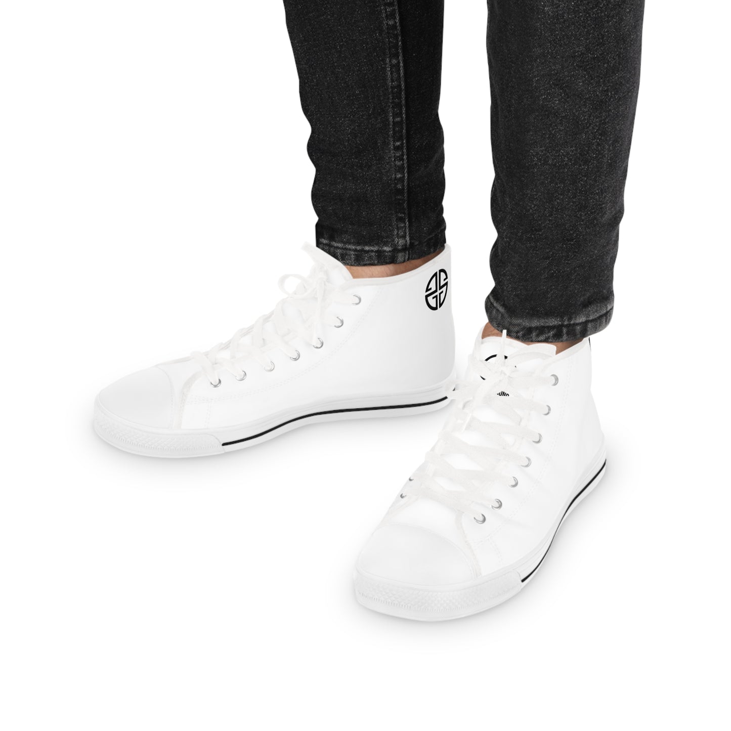 Scott Strong Signature Seal Men's High Top Sneakers (White/Black)