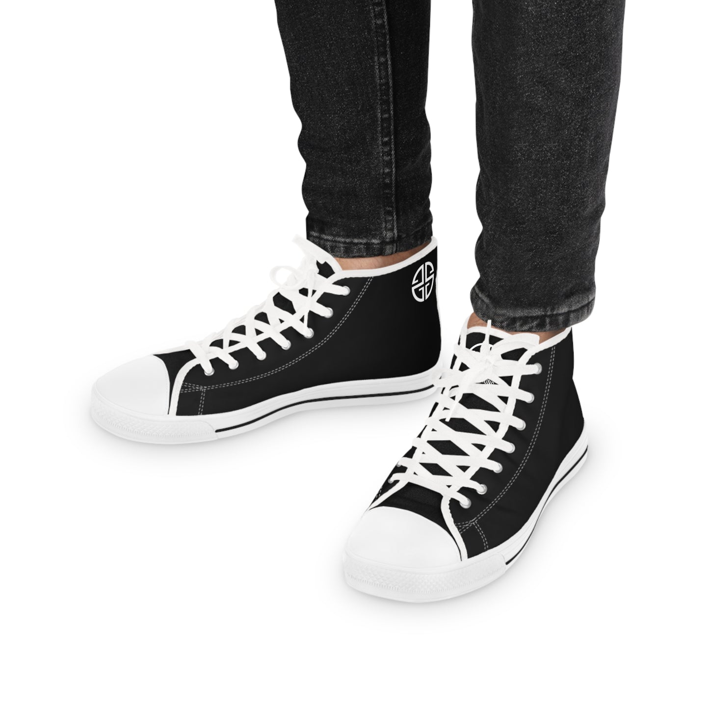 Scott Strong Signature Seal Men's High Top Sneakers (Black/White)