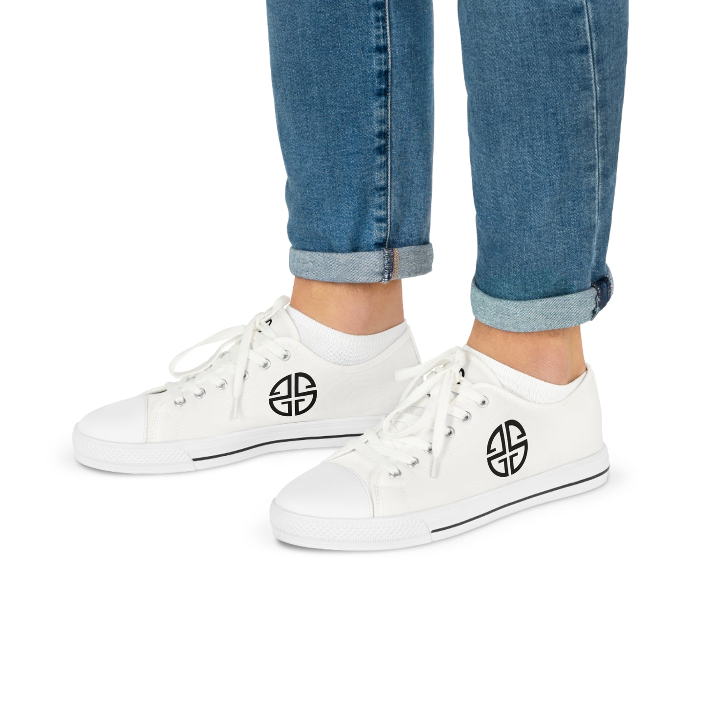 Scott Strong Signature Seal Men's Low Top Sneakers (White/Black)