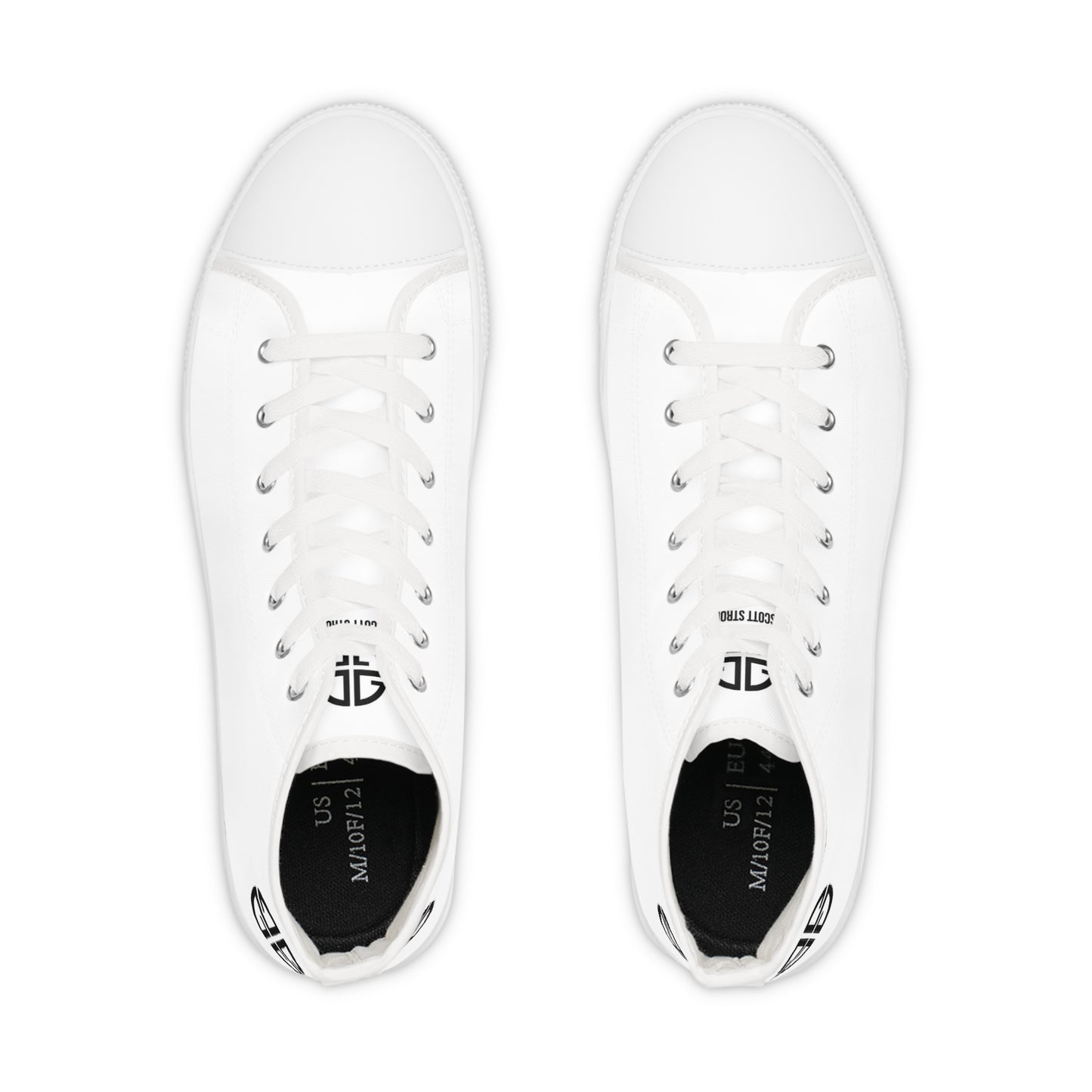 Scott Strong Signature Seal Men's High Top Sneakers (White/Black)