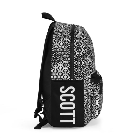 Scott Strong Cross-Print Backpack (Black)