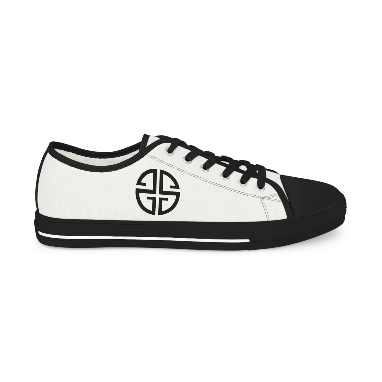 Scott Strong Signature Seal Men's Low Top Sneakers (White/Black)