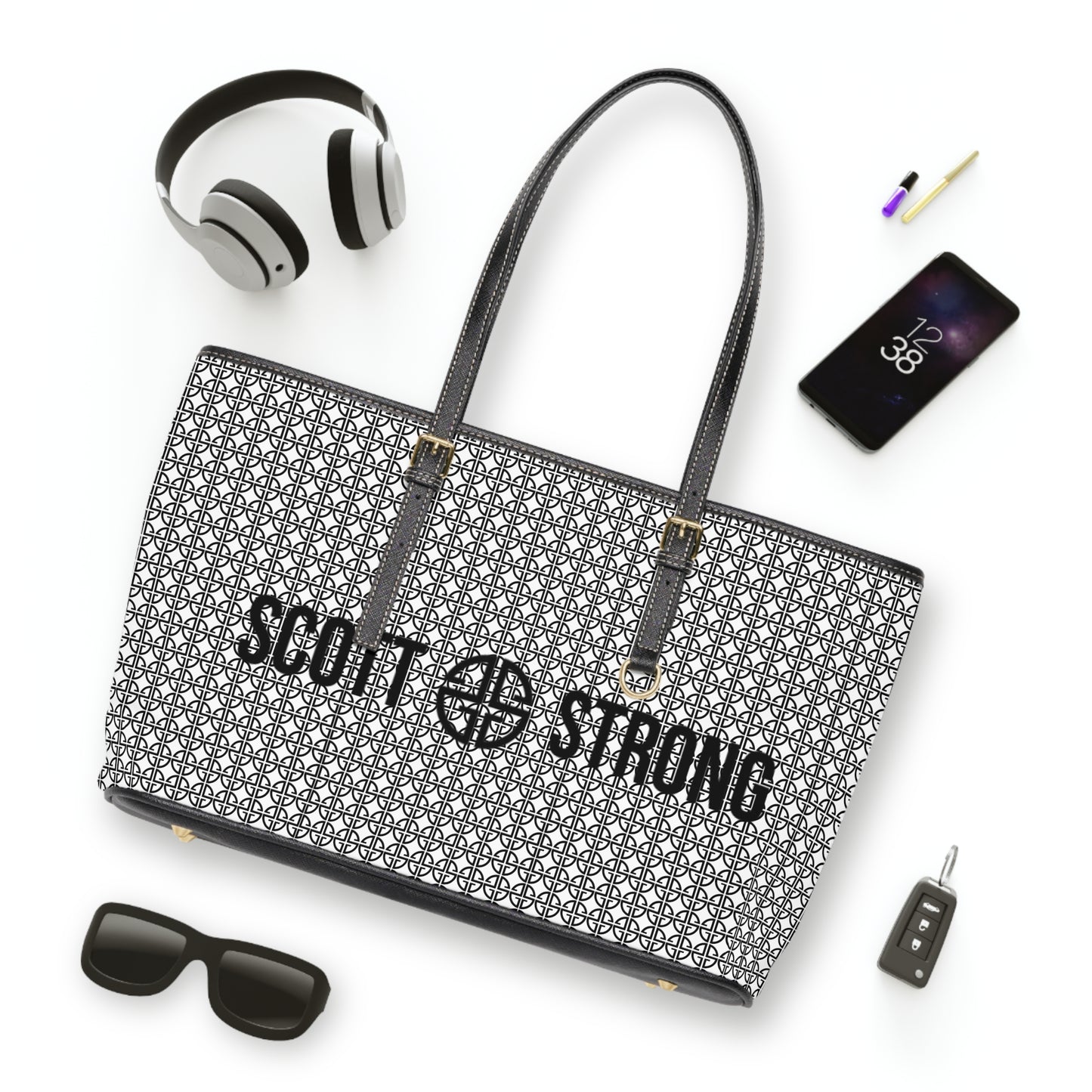 Scott Strong Omni-Print Vegan Leather Shoulder Bag