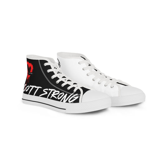 Scott Strong Bleeding Heart Graffiti Men's High Top Sneakers (Half & Half)
