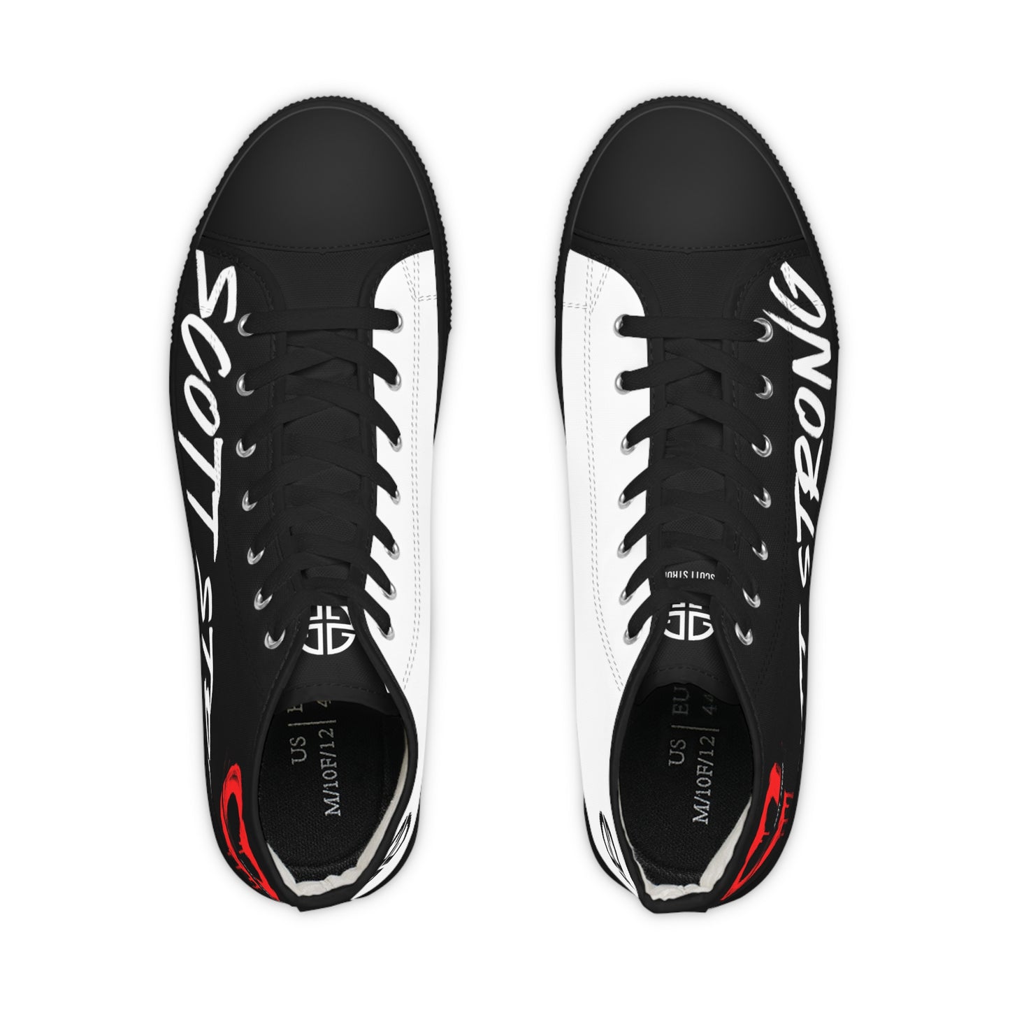 Scott Strong Graffiti High Top Men's Sneakers (Half & Half)