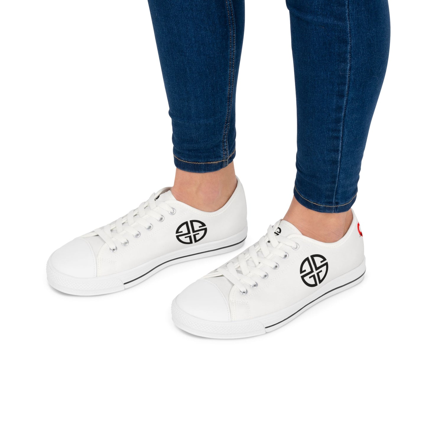 Scott Strong Signature Seal Low Top Women's Sneakers (White/Black)