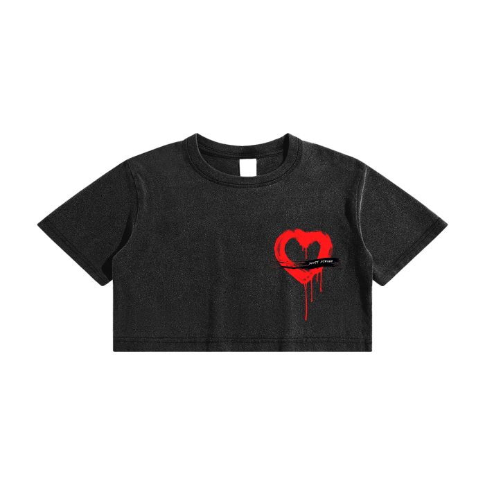 Scott Strong Bleeding Heart Washed Crop Top T-Shirt