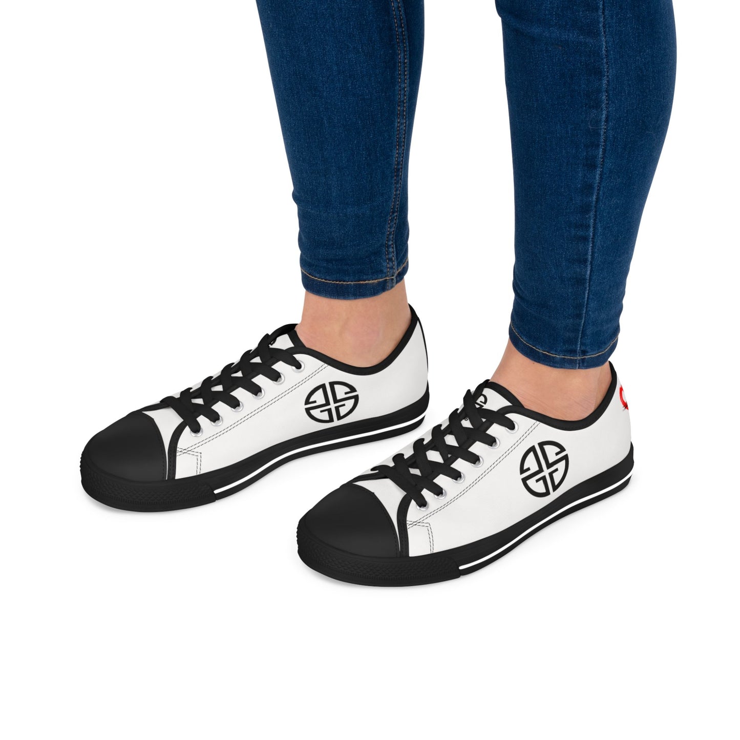 Scott Strong Signature Seal Low Top Women's Sneakers (White/Black)