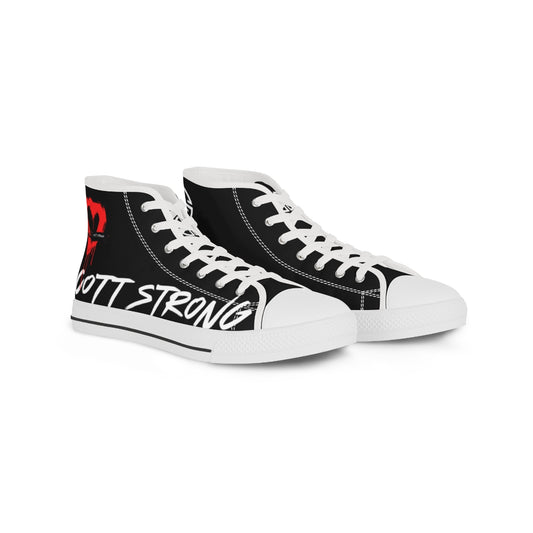 Scott Strong Bleeding Heart Graffiti Men's High Top Sneakers (Black)