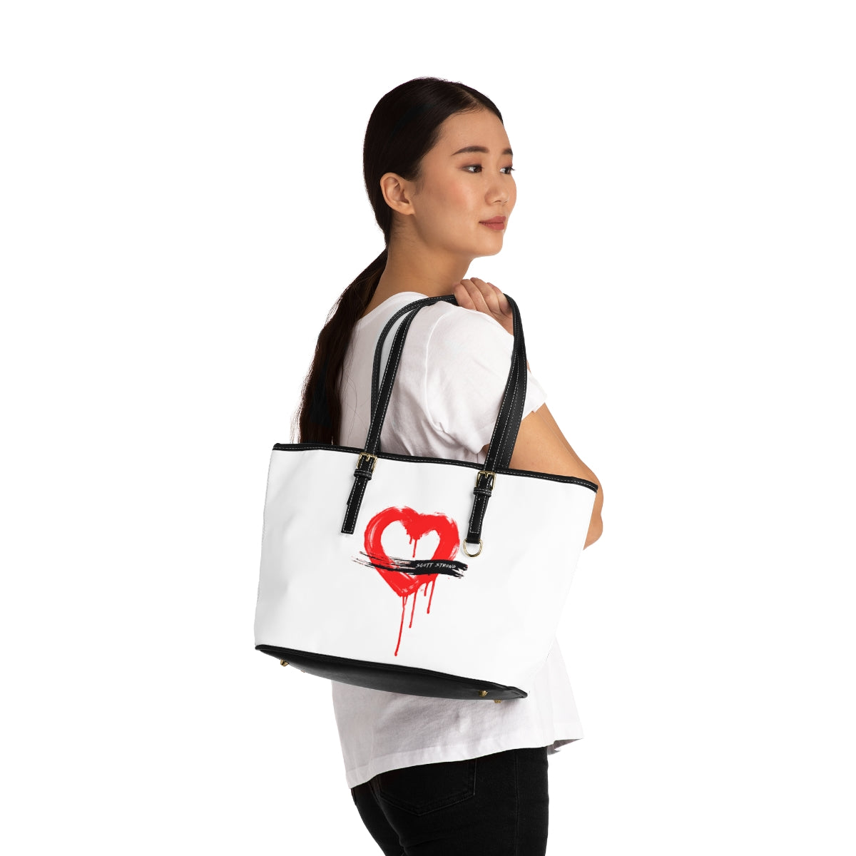 Scott Strong Bleeding Heart Shoulder Bag (White)