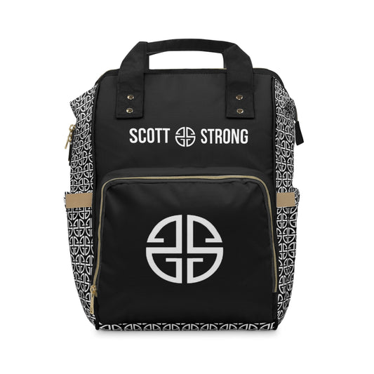 Scott Strong Cross-Print Diaper Backpack